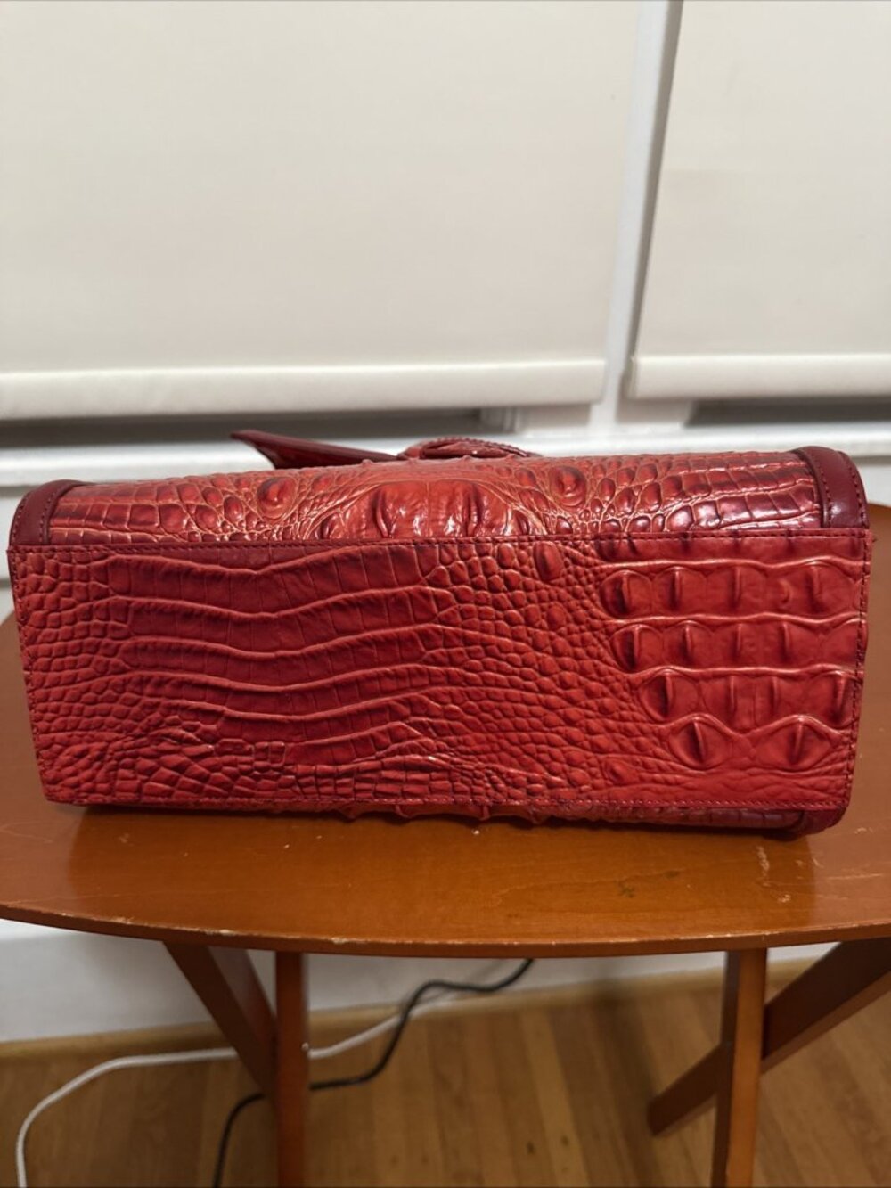 BRAHMIN Ingrid Fiery Lava Pampas Leather Crocodile Embossed - Picture 7 of 12